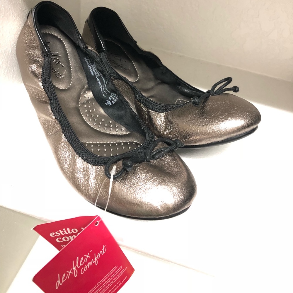 Dexflex Metallic Silver Flats